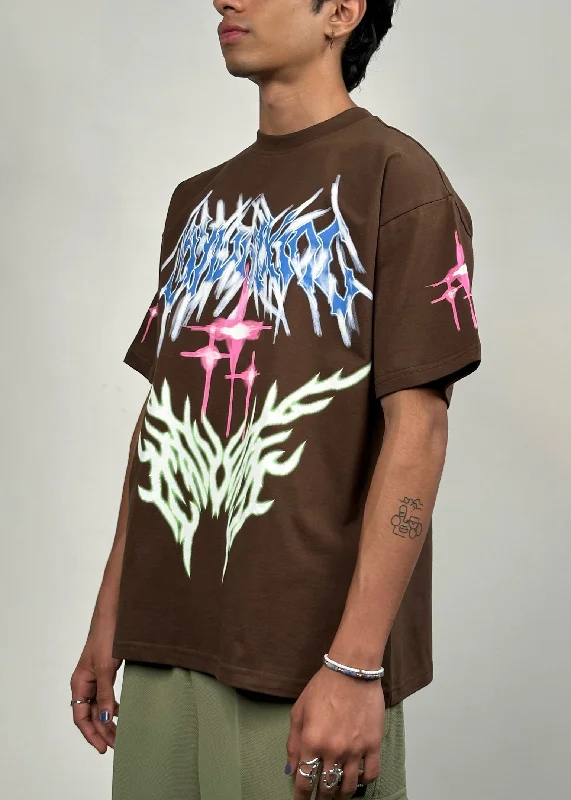 TRAMP STAMP T-SHIRT IN BROWN [UNISEX]