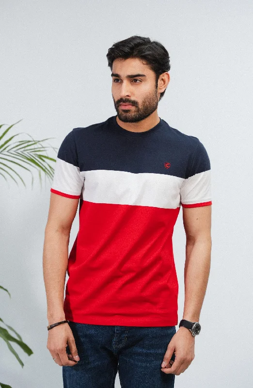 Striped T-Shirt - Red/Navy