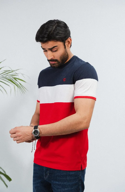 Striped T-Shirt - Red/Navy