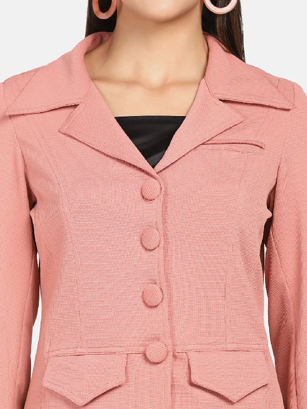 Longline Stretch Jacket- Peach