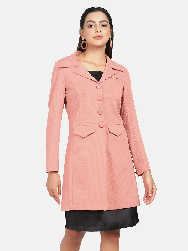 Longline Stretch Jacket- Peach