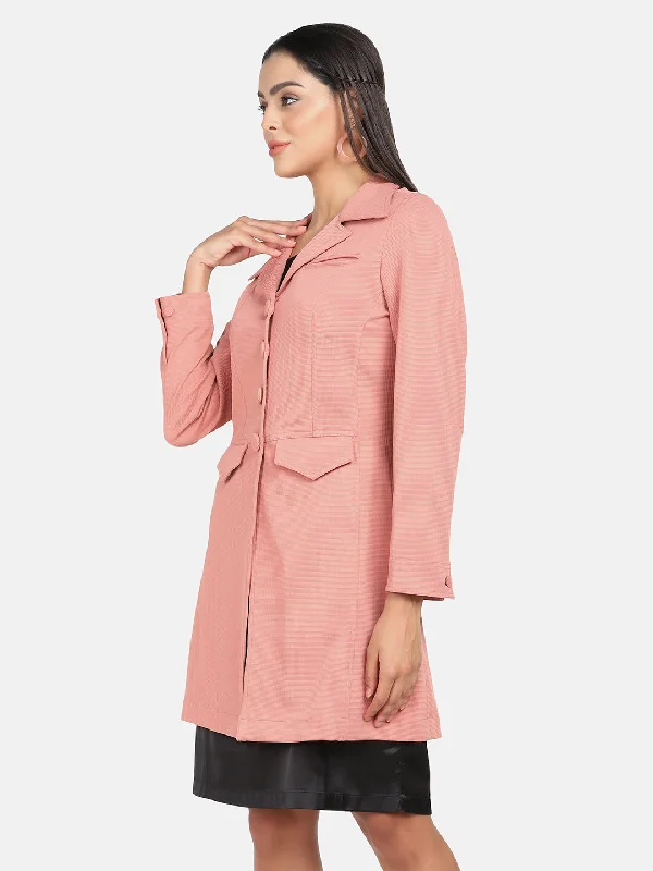 Longline Stretch Jacket- Peach