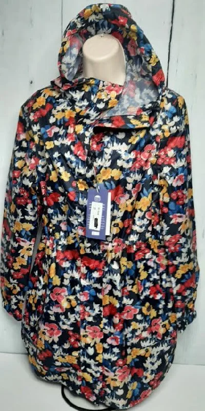 Rain Coat - Navy Floral