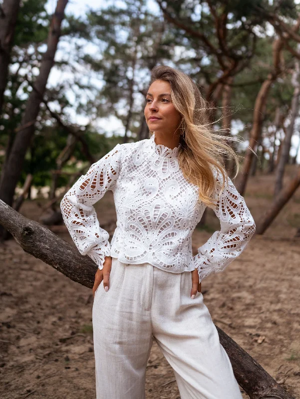 White Nesla Embroidered Blouse