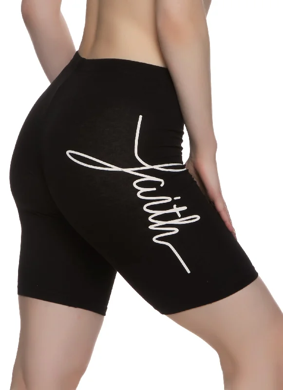 Faith Side Graphic Biker Shorts