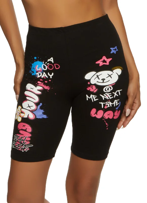 Find Your Way Graphic Biker Shorts