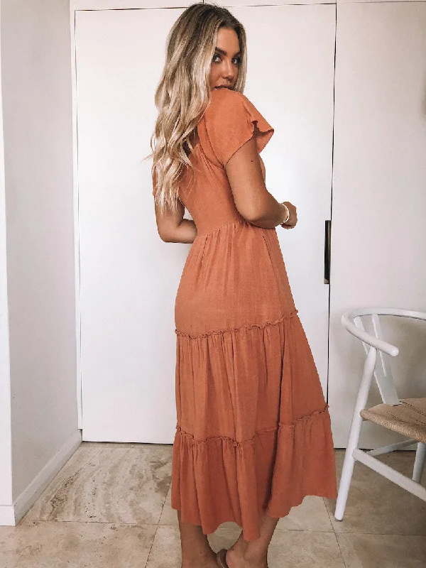 Celie Dress - Rust