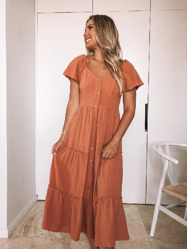 Celie Dress - Rust