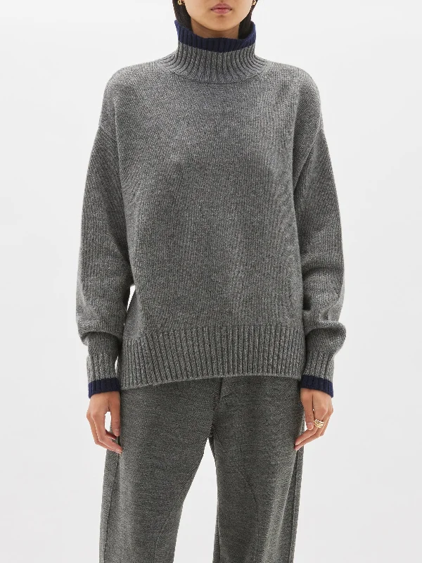 contrast detail turtleneck knit