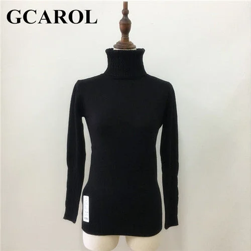 GCAROL New Arrival Women Turtlneck Sweater Twist Stretch Knitted Pullover Autumn Winter Thick Basic Knit Tops With 6 Colors