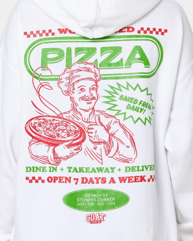 Goat Crew Pizza Shop Hoodie White