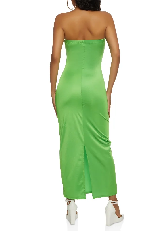 Back Slit Strapless Dress