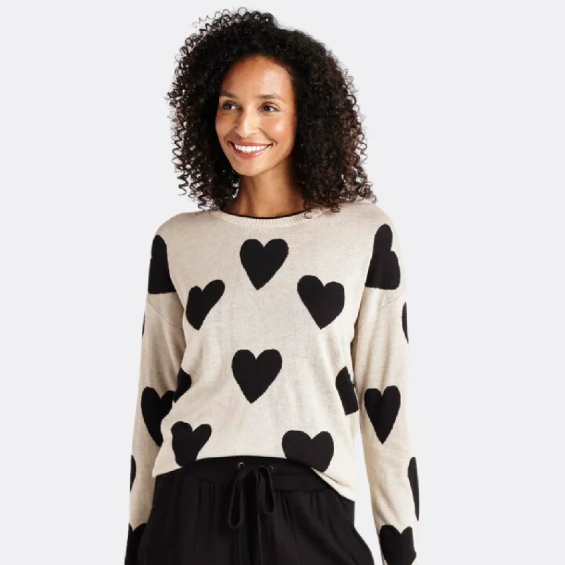 Lottie Heart Sweater (Black Hearts)