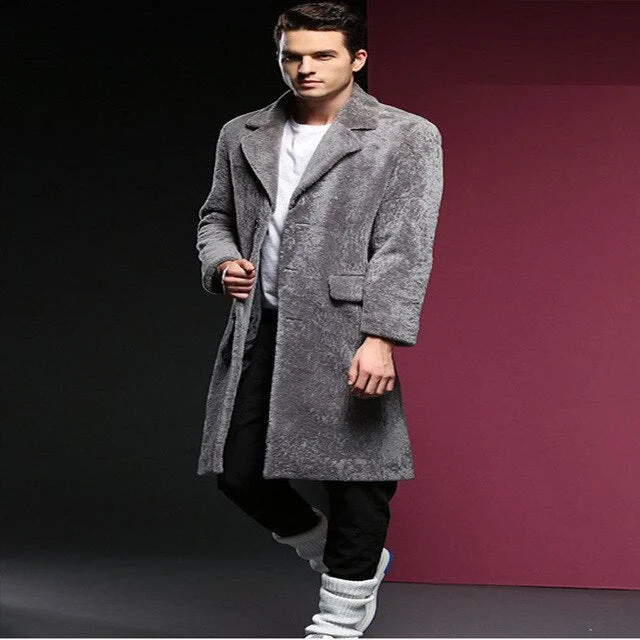 Men Fur Coat Winter 2017 Plus Size M-3XL Faux Fur Coat Men Parka Jackets Full Length Leather Overcoats With Collar Fur coats