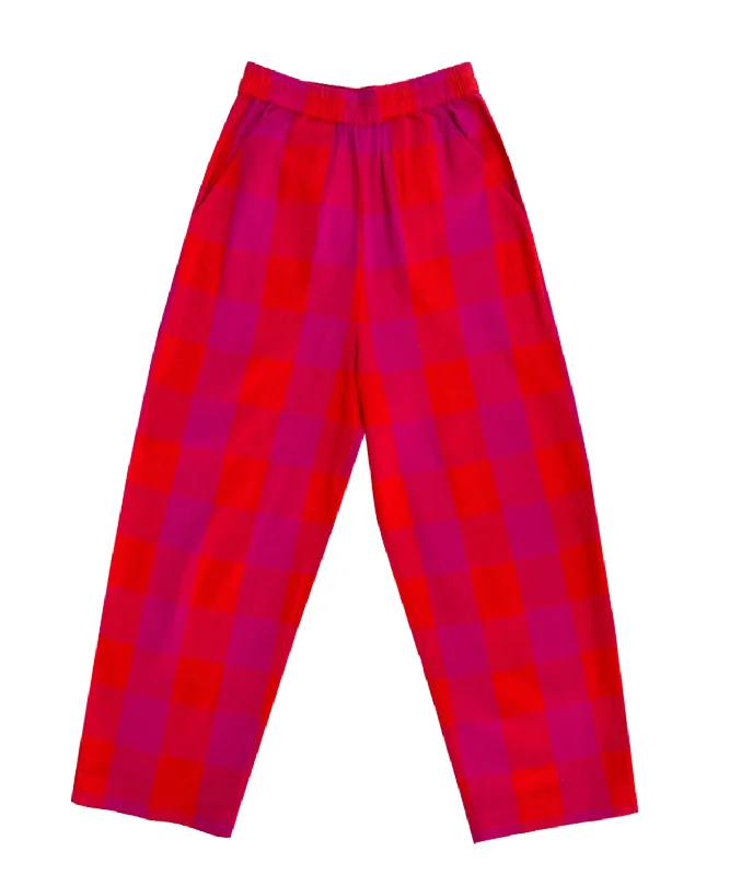 Pink Poppy Plaid Elastic Pant