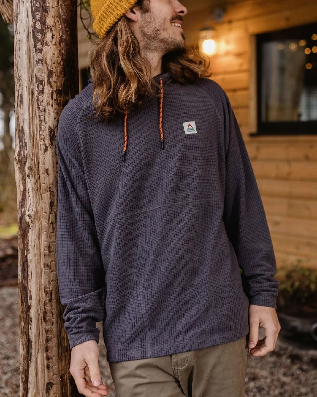 Point Recycled Grid Polar Fleece Hoodie - Charcoal