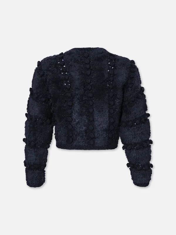 Pom Pom Cardi -- Navy