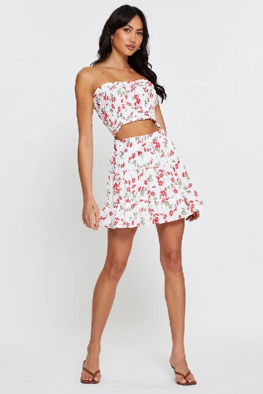 Print Skater Skirt