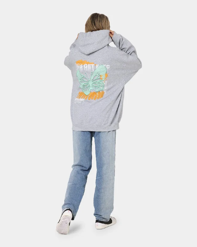 Rats Get Fat Spray Butterfly Hoodie Grey