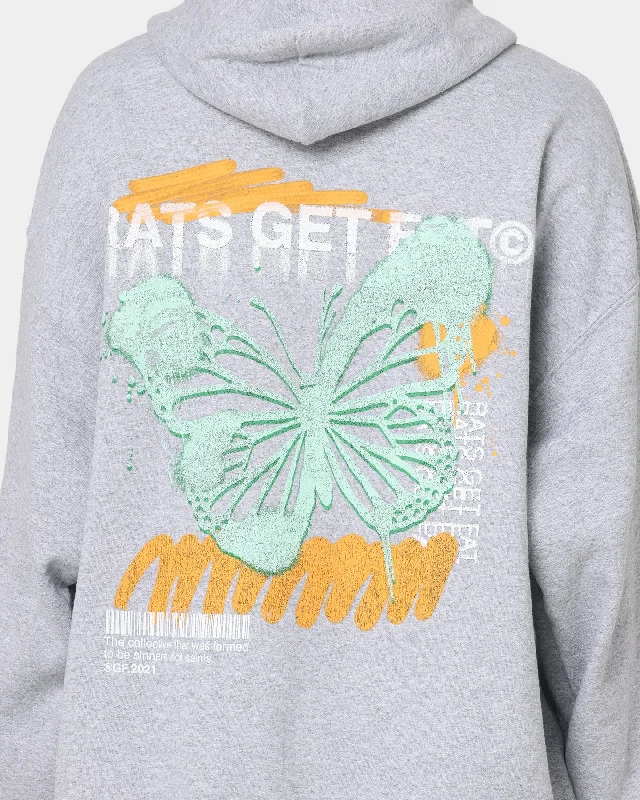 Rats Get Fat Spray Butterfly Hoodie Grey