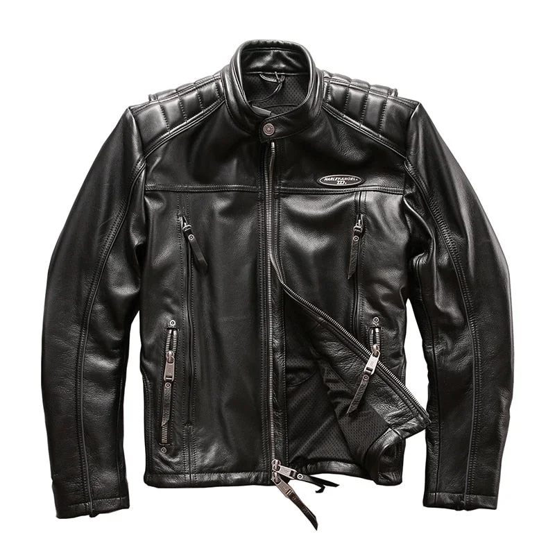 Read Description! Asian size high quality super genuine cow skin leather rider jacket mens casual cowhide leather jacket 98150