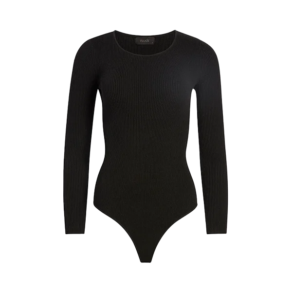 Crewneck Sweater Bodysuit | Black