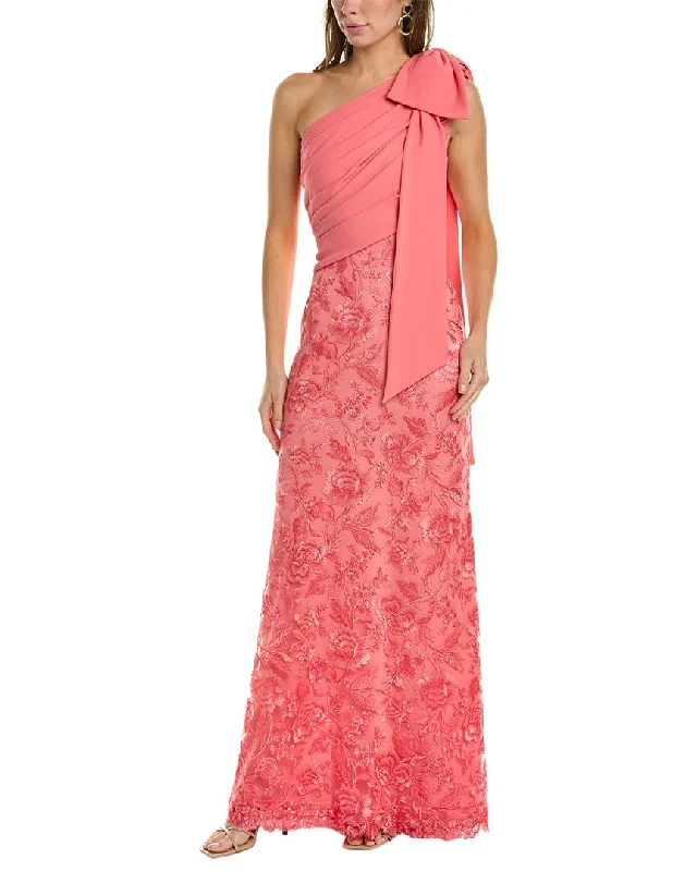 Tadashi Shoji One-Shoulder Bow Gown