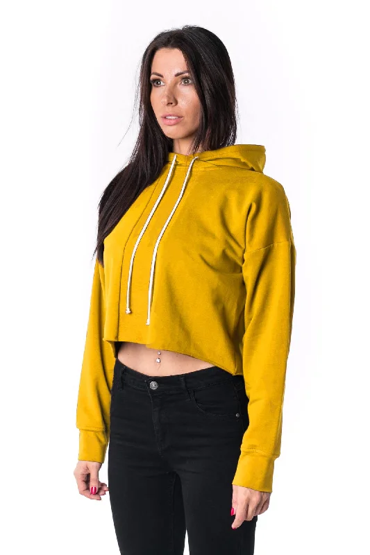 The Woman Panelled Cropped Hoody 17 // yellow