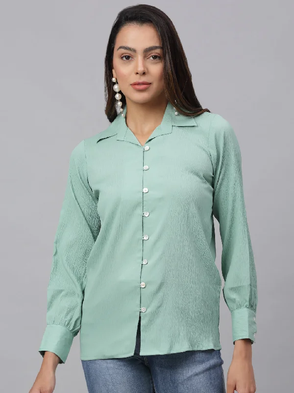 Women Green Solid Shirt