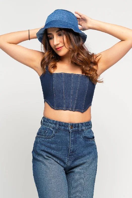 Denim Bustier Top