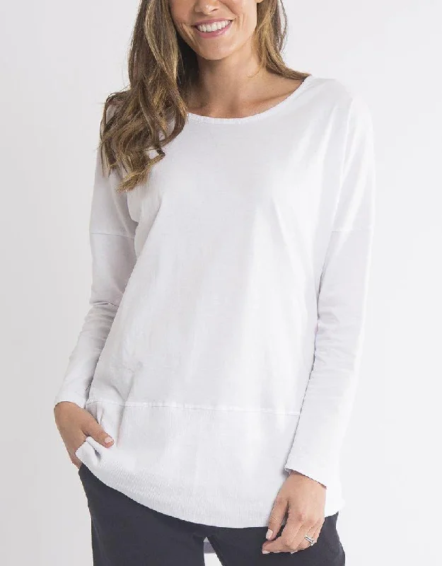 ELM FUNDAMENTAL RIB LONG SLEEVE TEE WHITE