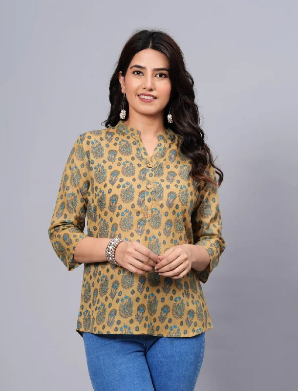 Women Elegant Printed Cotton Top