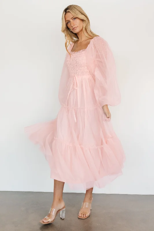 Katrina Tulle Maxi Dress | Pale Blush