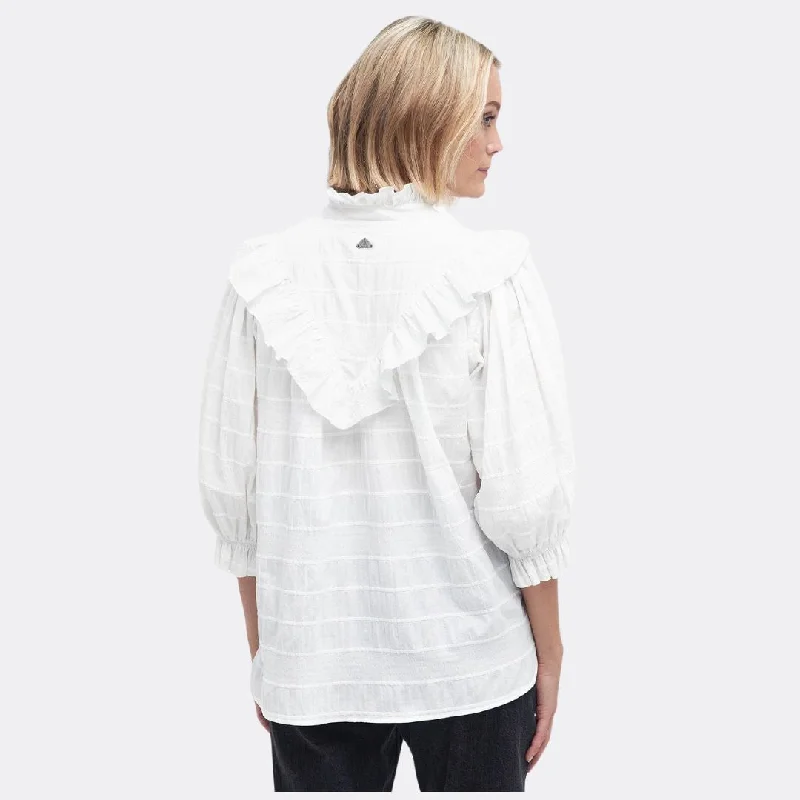 Kelburn High Neck Blouse (Classic White)