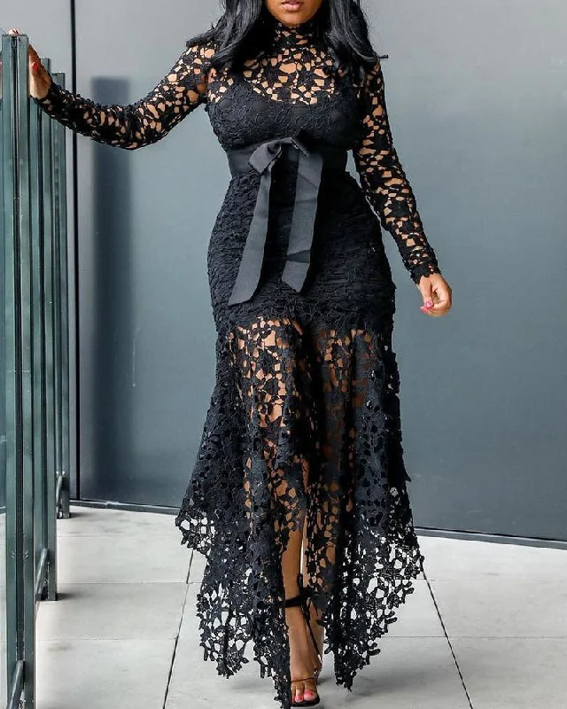 FashionSierra - Lace See Through Dress & Lining Sets