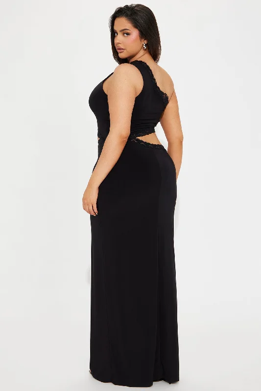 Make Time Double Lined Maxi Dress - Black