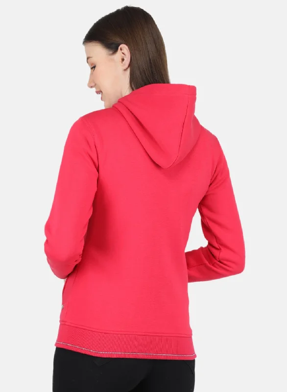 Women Pink Solid Sweatshirt