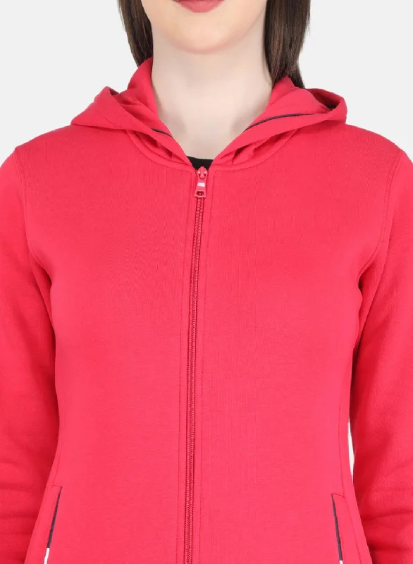 Women Pink Solid Sweatshirt