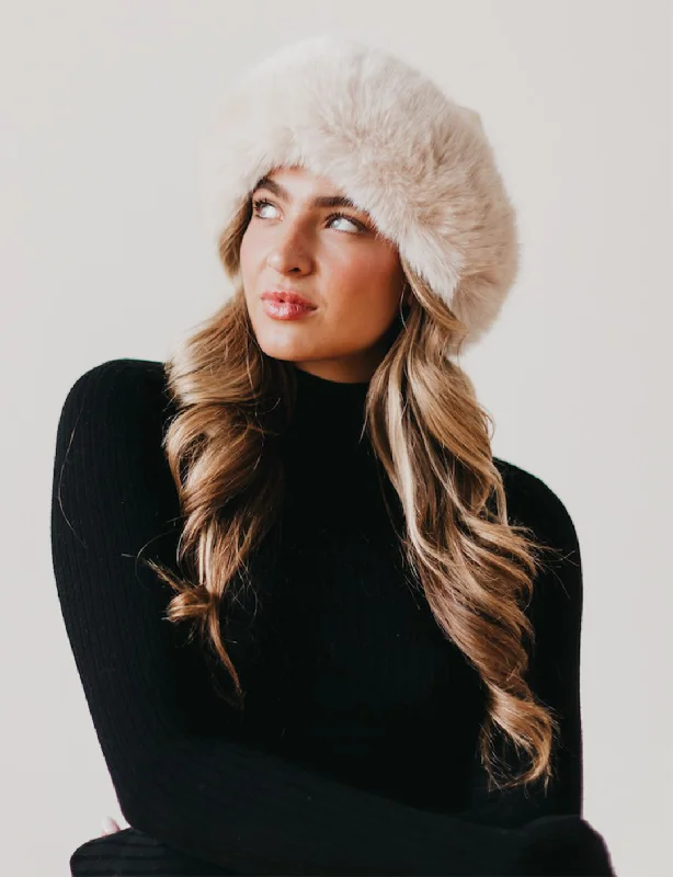 Noelle Faux Fur Hat, Creme