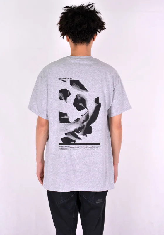 PAULA CANOVAS DEL VAS AT004 SHORT SLEEVE PRINTED T-SHIRT GREY