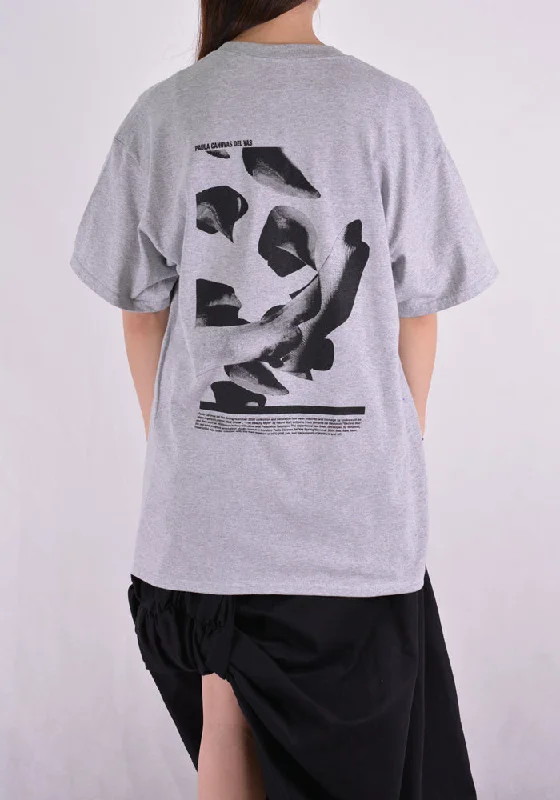 PAULA CANOVAS DEL VAS AT004 SHORT SLEEVE PRINTED T-SHIRT GREY