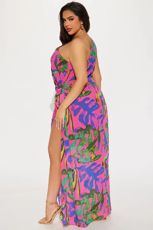 Right Way Chiffon Maxi Dress - Multi Color