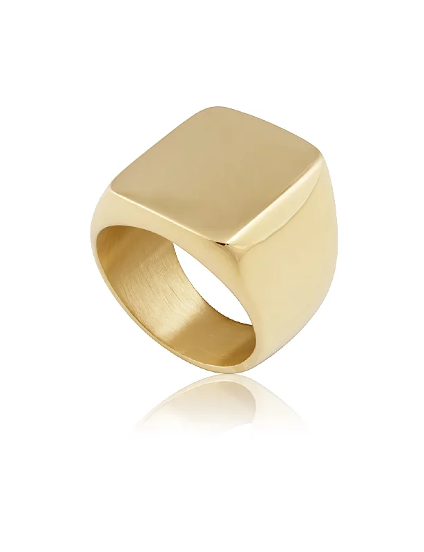 Dylan Chunky Ring 7, Gold Plated