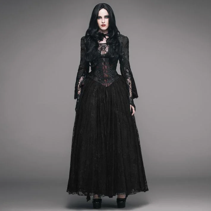 Women's Basque Style Goth Punk Lace Gown