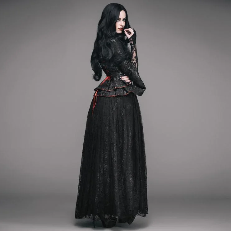 Women's Basque Style Goth Punk Lace Gown