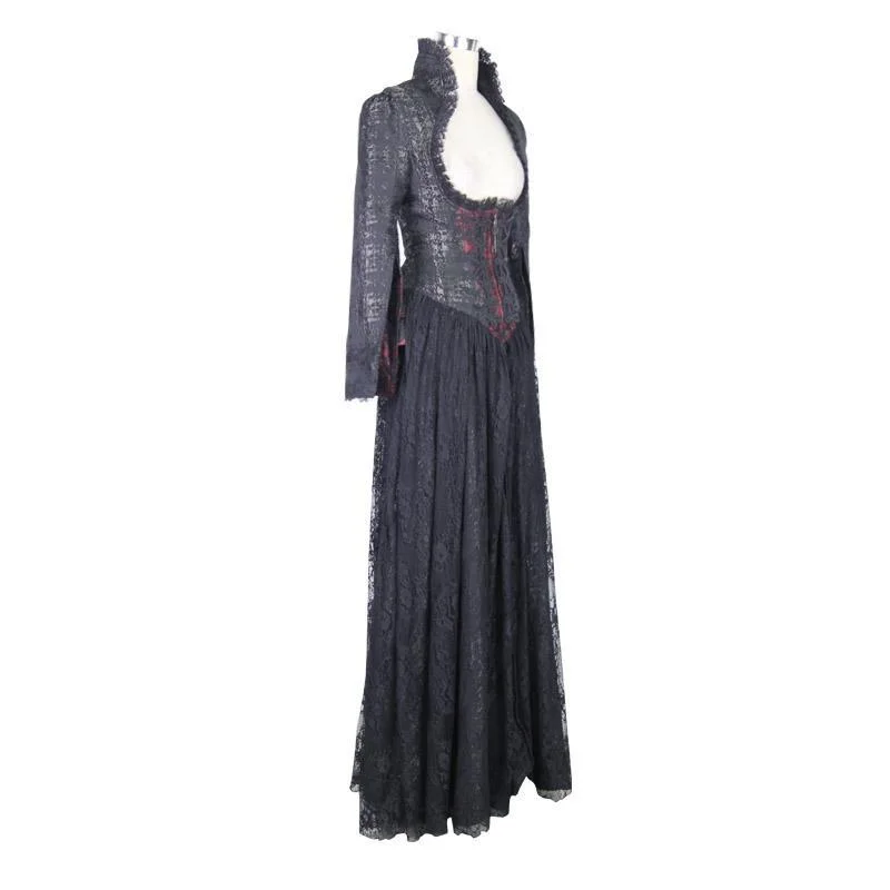 Women's Basque Style Goth Punk Lace Gown