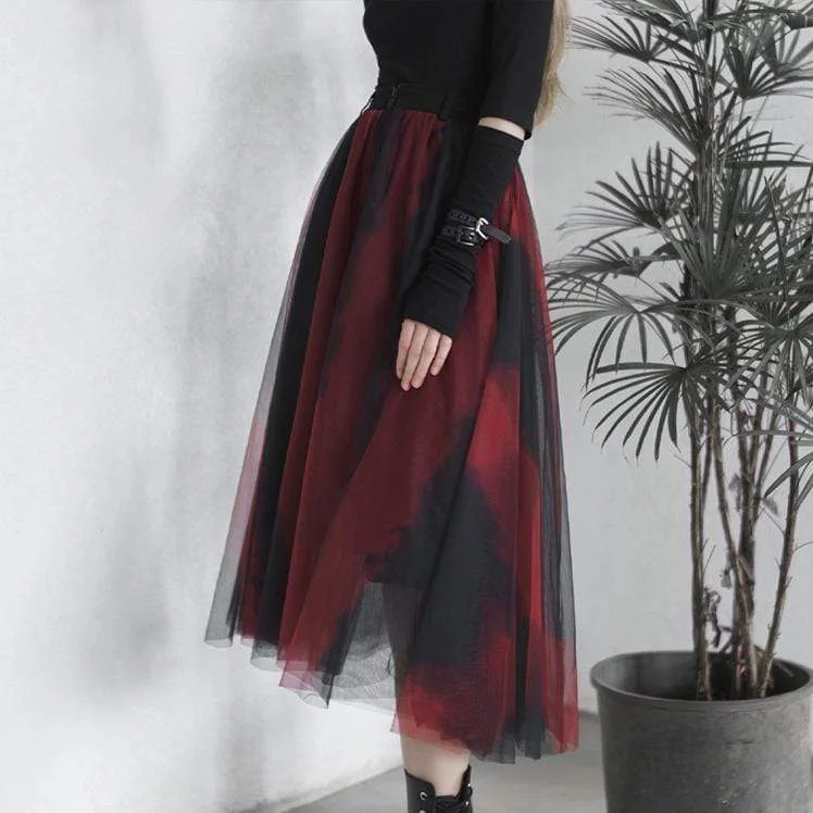 Women's Gauze Wide Stripes Long Skirts